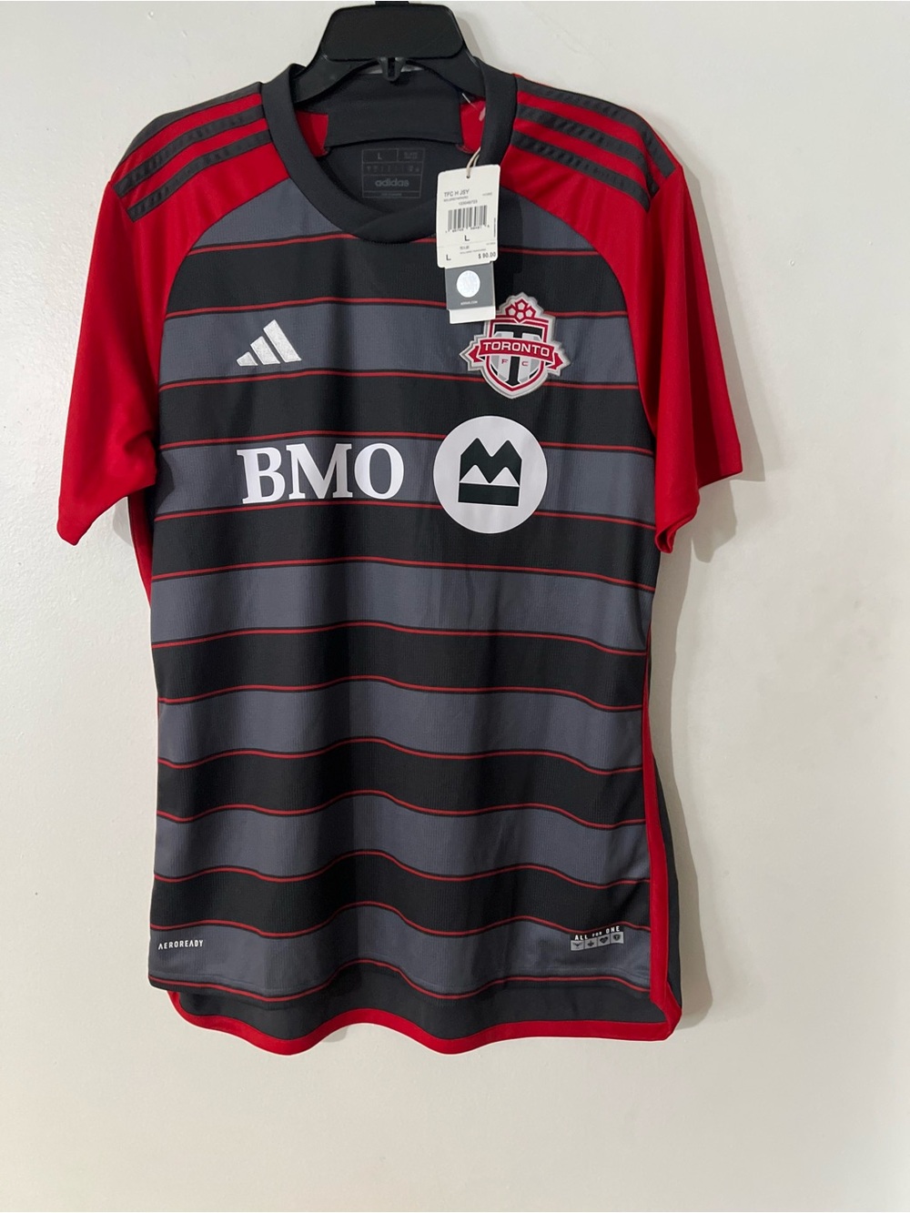 adidas Toronto FC Men's Red and Gray Soccer Jersey with Club Crest